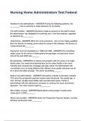 Nursing Home Administrators Test Federal questions and answers&period;