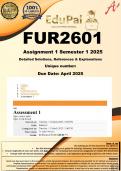 FUR2601 Assignment 1 (COMPLETE ANSWERS) Semester 1 2025 