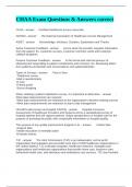 CHAA Exam Questions & Answers