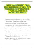 NR 293 PHARMACOLOGY FINAL  EXAM 2025&sol;2026 QUESTIONS WITH  VERIFIED CORRECT SOLUTIONS &vert;&vert;  100&percnt; GUARANTEED PASS  <BRAND NEW VERSION> 