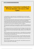 Progression&colon; Construction Coordinator II &ndash; III Exam Questions And Answers 2025 Update&period;