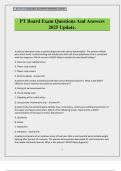 PT Board Exam Questions And Answers 2025 Update&period;
