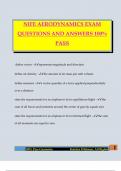 NIFE AERODYNAMICS EXAM QUESTIONS AND ANSWERS 100&percnt; PASS