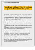 Texas Health and Safety Code &ndash; Drugs Exam Questions And Answers 2025 Update&period;