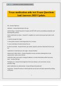 Texas medication aide test Exam Questions And Answers 2025 Update&period;