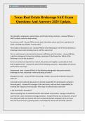 Texas Real Estate Brokerage SAE Exam Questions And Answers 2025 Update&period;
