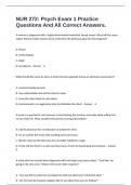 NUR 272&colon; Psych Exam 1 Practice Questions And All Correct Answers&period;