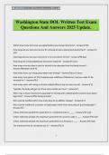 Washington State DOL Written Test Exam Questions And Answers 2025 Upda