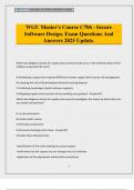 WGU Master's Course C706 - Secure Software Design&period; Exam Questions And Answers 2025 Update&period;
