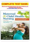 COMPLETE TEST BANK&colon;  Maternal and Child Health Nursing&colon; Care of the Childbearing and Childrearing Family 8th Edition by JoAnne Silbert-Flagg Latest Update&period;
