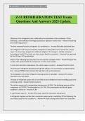 Z-51 REFRIGERATION TEST Exam Questions And Answers 2025 Update&period;