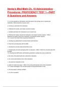 Henke's Med-Math Charter 10 Administration Procedures&colon; PROFICIENCY TEST 1&mdash;PART A Questions and Correct Answers 2025&period;