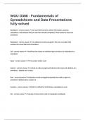 WGU D388 - Fundamentals of Spreadsheets and Data Presentations fully solved