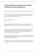 WGU D388 excel Questions with 100&percnt; complete solutions graded A&plus;