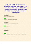 NR 511&sol; NR511 Midterm Exam&colon; Differential Diagnosis and Primary Care Practicum Guide &lpar;Latest 2025&sol; 2026 Update&rpar; &vert; Questions & Answers&vert; Grade A&vert; 100&percnt; Correct &lpar;Verified Solutions&rpar;- Chamberlain