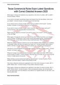 Texas Commercial Rules Exam Latest Questions with Correct Detailed Answers 2025