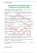 Texas Commercial Rules Exam Questions and Answers 2025