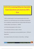 ILTS 155&colon; Learning Behavior Specialist Exam Questions and Answers 100&percnt; Pass