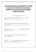 MSSC-MAINTENANCE AWARENESS TEST BANK EXAM LATEST UPDATE THIS YEAR WITH COMPLETE 550 QUESTIONS AND CORRECT VERIFIED ANSWERS