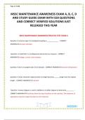 MSSC MAINTENANCE AWARENESS EXAM A&comma; B&comma; C&comma; D AND STUDY GUIDE EXAM WITH 550 QUESTIONS AND CORRECT VERIFIED SOLUTIONS JUST RELEASED THIS YEAR