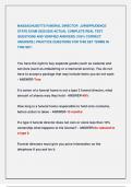 MASSACHUSETTS FUNERAL DIRECTOR  JURISPRUDENCE   STATE EXAM 2025&sol;2026 ACTUAL COMPLETE REAL TEST  QUESTIONS AND VERIFIED ANSWERS &lpar;100&percnt; CORRECT  ANSWERS &rpar; PRACTICE QUESTIONS FOR THIS SET TERMS IN  THIS SET&period;