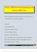 MKTG 4500 Final Exam Questions and Answers 100&percnt; Pass