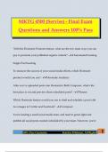 MKTG 4500 &lpar;Serviss&rpar; - Final Exam Questions and Answers 100&percnt; Pass