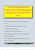  ACE Exam Study&colon; Professional Conduct&comma; Safety and Risk Management Exam Questions and Answers 100&percnt; Pass