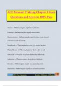 ACE Personal Training Chapter 3 Exam Questions and Answers 100&percnt; Pass