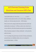 ACE Personal Training Exam Questions and Answers 100&percnt; Pass