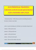 ACE PERSONAL TRAINING CERTIFICATION EXAM QUETSIONS AND ANSWERS 100&percnt; PASS