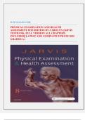 PHYSICAL EXAMINATION AND HEALTH  ASSESSMENT 8TH EDITION BY CAROLYN JARVIS  TESTBANK, FULL VERSION ALL CHAPTERS  INCLUDED|| LATEST AND COMPLETE UPDATE 2025  GRADED A+ 