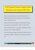 ACE Personal Trainer Chapter 7 Quiz Questions and Answers 100&percnt; Pass