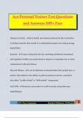 Ace Personal Trainer Test Questions and Answers 100&percnt; Pass