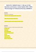NUR 2474 &sol; NUR2474 Quiz 1 &vert; 100 out of 100 &vert; Questions and Answers &vert; &lpar;Latest Update 2025 &sol; 2026&rpar; Pharmacology for Professional Nursing &vert; GRADED A&period;