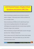 ACE Personal Trainer - Chapter 1 Exam Questions and Answers 100&percnt; Pass