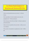 Ace Fitness Exam Chapters 1-4 Questions and Answers 100&percnt; Pass