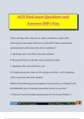 ACE final exam Questions and Answers 100&percnt; Pass