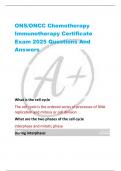 ONS&sol;ONCC Chemotherapy  Immunotherapy Certificate  Exam 2025 Questions And  Answers 
