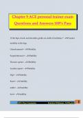 Chapter 9 ACE personal trainer exam Questions and Answers 100&percnt; Pass