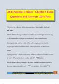 ACE Personal Trainer - Chapter 8 Exam Questions and Answers 100&percnt; Pass