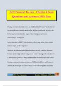 ACE Personal Trainer - Chapter 4 Exam Questions and Answers 100&percnt; Pass