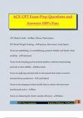 ACE CPT Exam Prep Questions and Answers 100&percnt; Pass