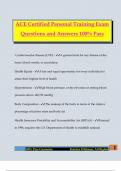 ACE Certified Personal Training Exam Questions and Answers 100&percnt; Pass
