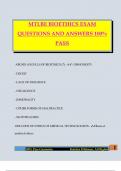 MTLBE BIOETHICS EXAM QUESTIONS AND ANSWERS 100&percnt; PASS