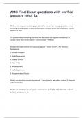 AMC Final Exam questions with verified answers rated A&plus;