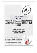  PRF2601 Assignment 1 &lpar;COMPLETE ANSWERS&rpar; Semester 1 2025 - DUE 2025&semi; 100&percnt; TRUSTED Complete&comma; trusted solutions and explanations&period;