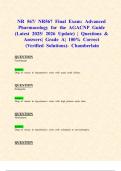 NR 567/ NR567 Final Exams: Advanced Pharmacology for the AGACNP (Latest 2025/ 2026 Updates STUDY BUNDLE WITH COMPLETE SOLUTIONS) | Questions & Answers| Grade A| 100% Correct (Verified Solutions)- Chamberlain