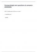 Farmacolog&iacute;a test questions & answers 2025&sol;2026