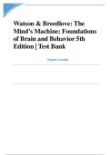 Test Bank for The Mind's Machine&colon; Foundations of Brain and Behavior 5th Edition &vert; Watson & Breedlove Chapters Included